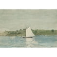 thumbnail image 2 of Winslow Homer 14x11 Black Ornate Wood Framed Double Matted Museum Art Print Titled: Sailing Calm Water (&nbsp;1880), 2 of 5