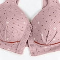 thumbnail image 4 of XUNKUSGA Wireless Front Closure Bra for Women Scalloped Lace Side Bust Support Plus Size Minimizer Bras with Wide Mesh Shoulder Straps for Large Bust & Seniors,Pink02,42/95C, 4 of 9