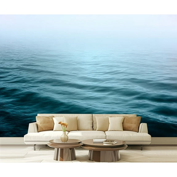 Peel and Stick Wallpaper Calm deep blue lake Modern Art Wall Mural Decor Self Adhesive and Removable 69in x 98in