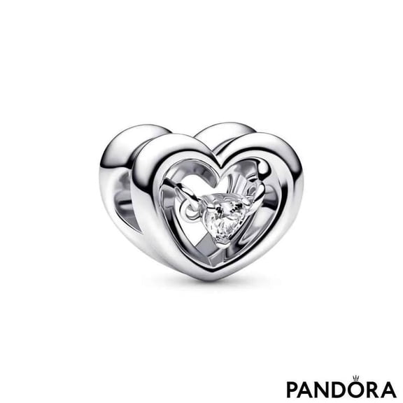 Pandora Radiant Heart & Floating Stone Charm