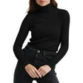 thumbnail image 6 of TrdSipl Women's Casual Slim Fitted Basic Top Knitted Lightweight Turtle Neck Pullover Sweater Winter Warm Undershirts Black XL, 6 of 6