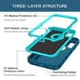 thumbnail image 6 of I-HONVA Compatible with iPhone X/iPhone Xs Case,3-Layer Military Grade Drop Protection Anti-Slip Bumper Rugged Shockproof Dustproof Protection Phone Case,Teal, 6 of 7