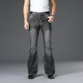 thumbnail image 4 of Pantalones vaqueros acampanados de primavera para hombre, pantalones vaqueros de corte acampanado, cómodos y ligeramente, 4 of 4