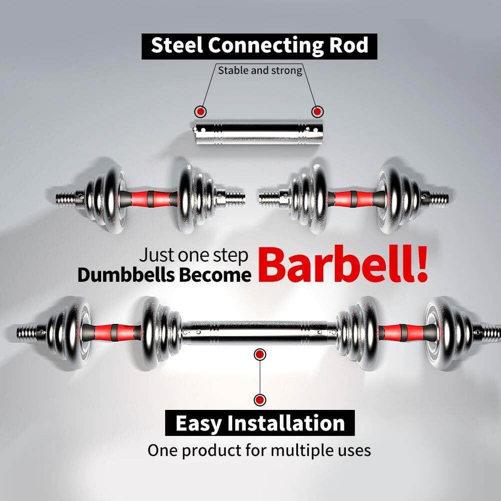 Exercise Equipment Adjustable Dumbbell Set Home Gym Cast Iron Barbell Sets with Carry Box 44lbs Office Bedroom Workout Dumbbells for Men and Women,Workout Equipment