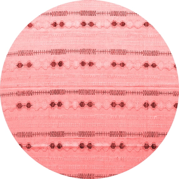 Ahgly Company Indoor Round Abstract Red Modern Area Rugs, 3' Round