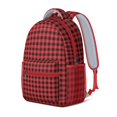 thumbnail image 2 of Red and Black Checkered Backpack for School,Cute School Bag,Schoolbag with Adjustable Shoulder Straps & Padded Back,15.3"x11"x6.7", 2 of 6