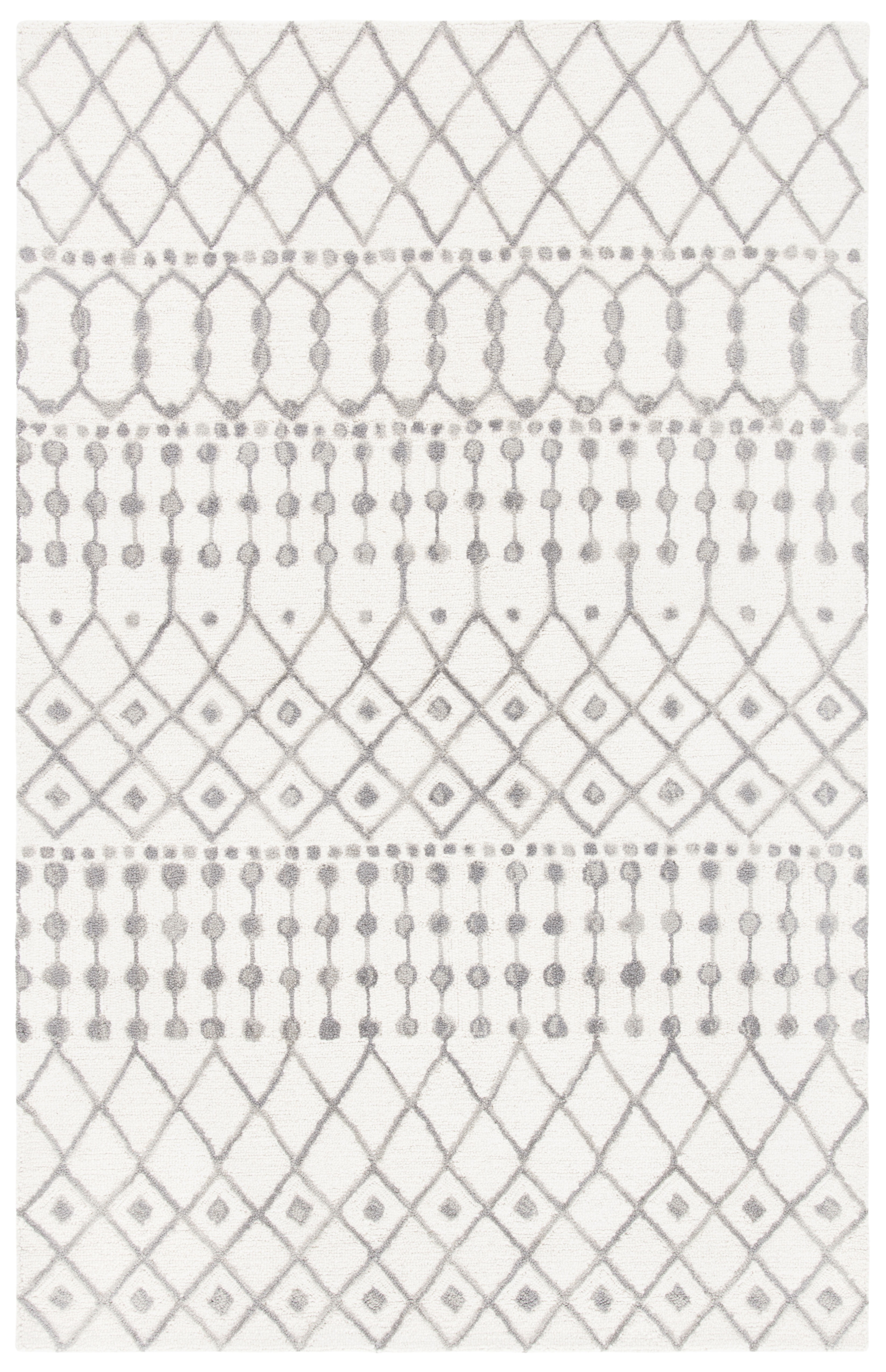 SAFAVIEH Blossom Aspen Aztec Area Rug, Ivory/Grey, 6' x 9'