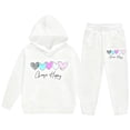 thumbnail image 4 of Toddler Baby Girl Outfits Toddler Fall Winter Clothes Cute Long Sleeve Sweatshirt Tops Pants Set Infant 2Pcs Clothing,3-4 Years,White, 4 of 7