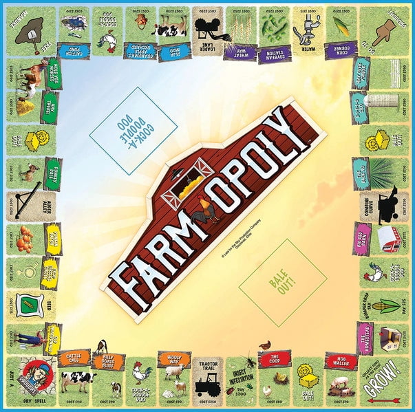 Farm-Opoly Board Game – A Down-on-The-Farm Property Trading Game – for 2 to 6 Players Ages 8 and up