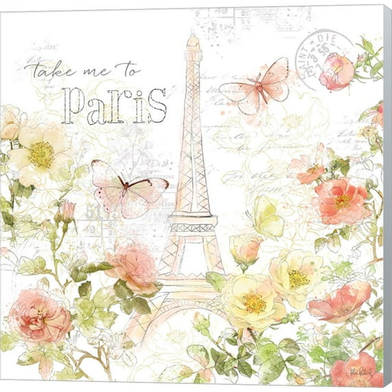 Painting Paris II by Katie Pertiet, Canvas Wall Art, 12W x 12H