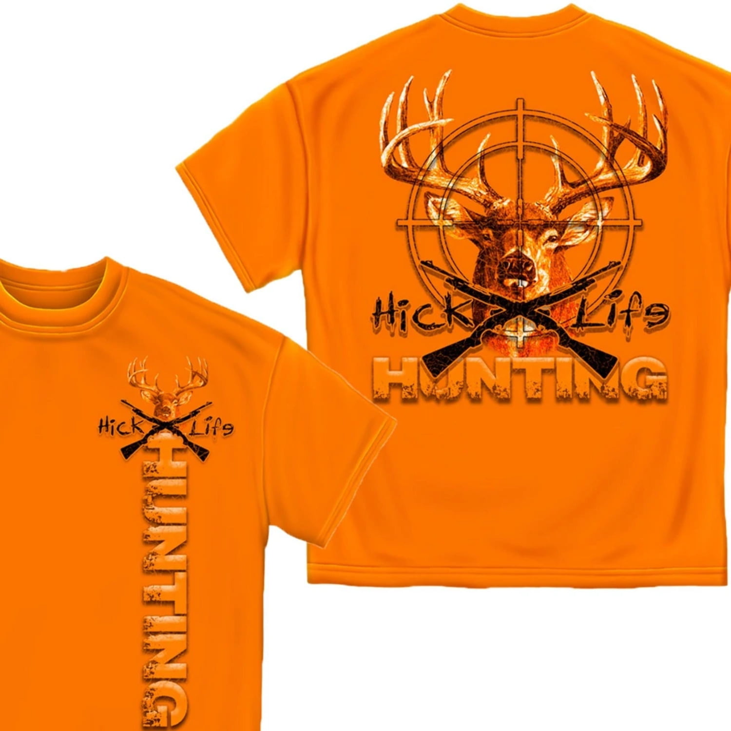 Hunting Hoodie Gildan Blaze Orange Humor Buck Deer Screenprint Buck Off 