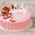 thumbnail image 3 of Small Rhinestone Crown Cake Ornament Alloy Tiara Cake Decoration for Birthday Party (Silver), 3 of 6