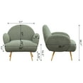 thumbnail image 5 of ALEAVIC Reading Chair Accent Chair, Modern Sherpa Armchair with Metal Legs, Green, 5 of 6