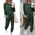 thumbnail image 2 of Fashion Sweatshirt and Pants for Women Loose Fit Solid Color Loungewear Set With Comfortable Long Sleeves And Joggers, 2 of 20