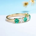 thumbnail image 2 of Lab Created Emerald & Diamond Wedding Band, Promise Ring in Sterling Silver – A Symbol of Love and Commitment, 2 of 6