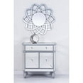thumbnail image 2 of Elegant Lighting Side Cabinet Contemporary Silver Clear Brushed Steel Mirror Solid Wood Mirrors, 2 of 5