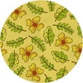 thumbnail image 1 of Ahgly Company Machine Washable Indoor Round Transitional Banana Yellow Area Rugs, 3' Round, 1 of 7