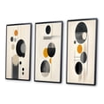 thumbnail image 3 of Designart "Minimal Circular Geometric Art X" Modern Geometric Framed Wall Art Set Of 3 - Yellow Abstract Frame Gallery Wall Set For Home Decor, 3 of 7