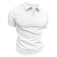 thumbnail image 3 of Mens Polo Shirt Short Sleeve Casual T Shirt Summer Collared Knit Top V Neck Tee White XXXL, 3 of 8