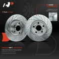thumbnail image 3 of A-Premium Front Vented Drilled and Slotted Disc Brake Rotors Set Compatible with Toyota Prius 2010-2015 Lexus CT200h 2011-2017, 3 of 8