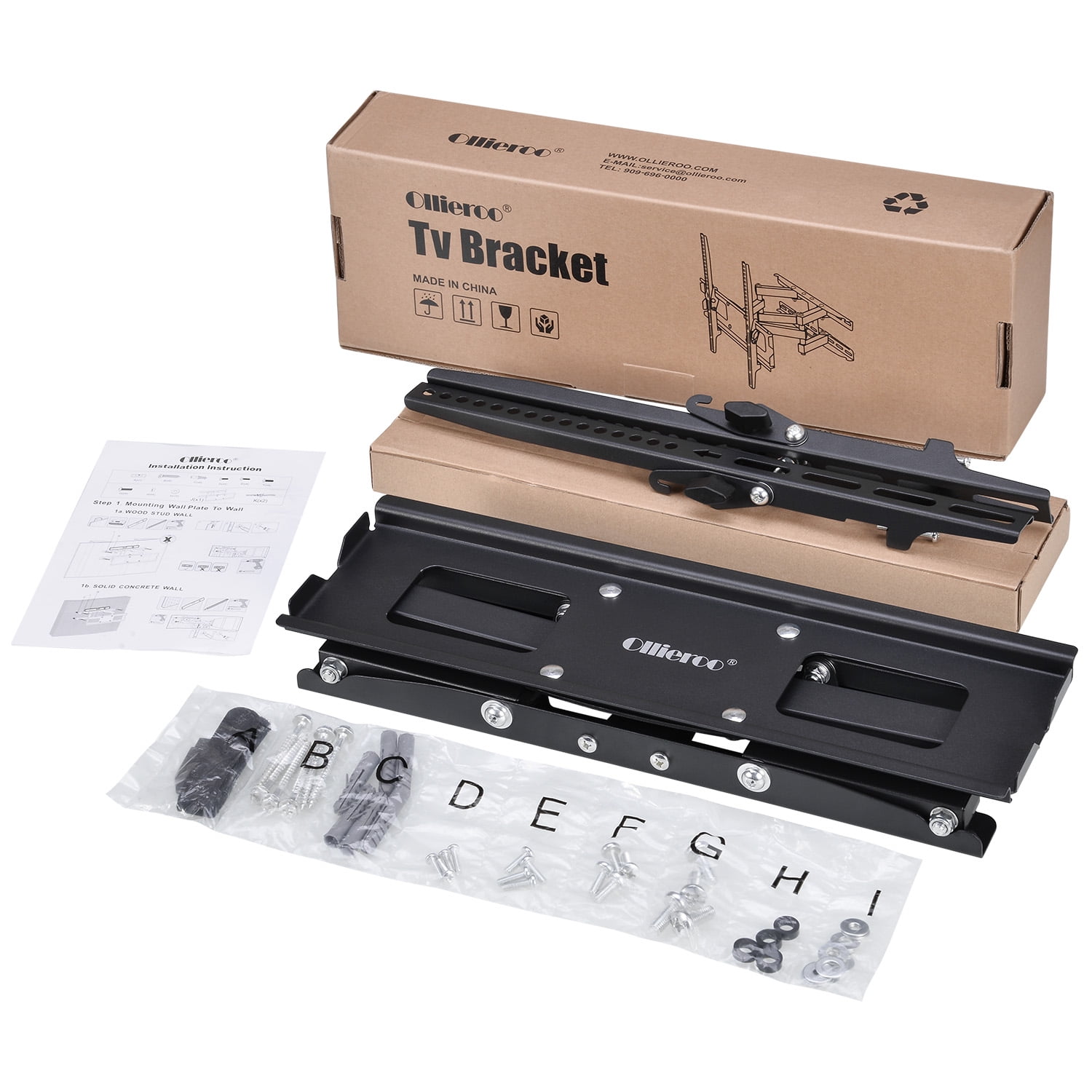 Ollieroo Full Motion Articulating TV Wall Mount for Most 26-55 Inch TV up to VESA 400x400mm