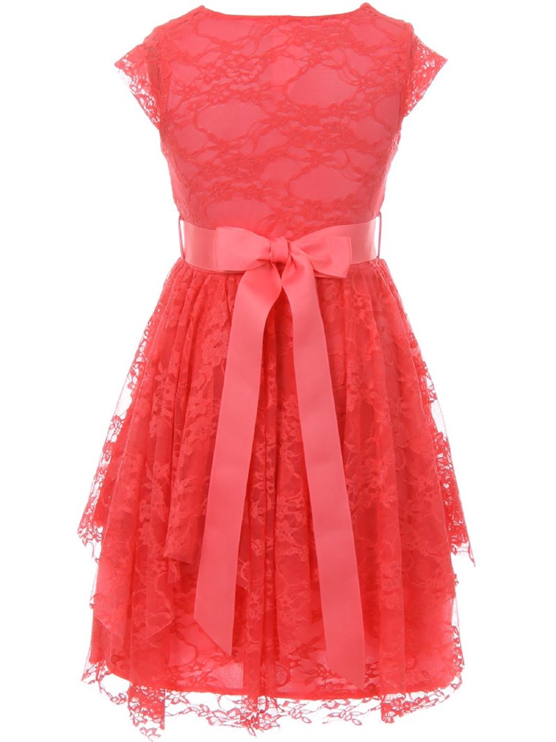 chinese dress ladies Xandra A-Line Long Sleeves Floor Length Floral Lace Formal Dresses main image 0