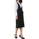 thumbnail image 4 of Vestido de tirantes para mujer, elástico, sin mangas, con escote en V, tipo A, overoles, vestido con bolsillos, XS, negro, 4 of 6