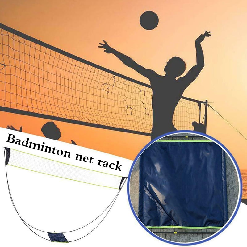 Portable Outdoor Foldable Badminton Tennis Volleyball Net Stand Set Beach Sport 
