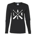 thumbnail image 2 of Wild Bobby, Lake Cross Paddles, Women Graphic Long Sleeve Tee, Black, Small, 2 of 4