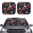 thumbnail image 2 of Haiem Colorful Rose Bird Car Windshield Sun Shade (2 Pieces) Foldable Windshield Sun Shade Car Accessories for Truck SUV Pickup-Small, 2 of 7