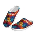 thumbnail image 2 of Fotbe Colorful Hawaii Palms Pattern Women's Fuzzy Curly Fur Memory Foam Loafer Slippers Indoor Outdoor Slippers Winter Home Shoes-37/38, 2 of 7