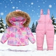 thumbnail image 2 of Boys Girls Snow Suit Winter Snowsuit Padded Warm 2 Piece Outfits Zip Up Puffer Hooded Ski Jacket and Snowboarding Pants, 2 of 9