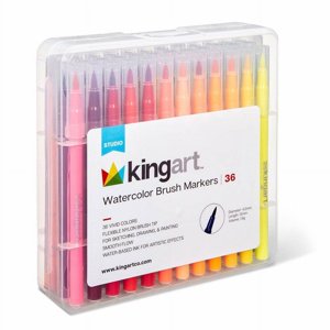 Watercolor Brush Markers Set, 36 Colors with Storage Case