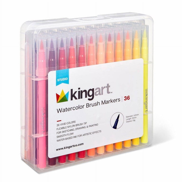 Watercolor Brush Markers Set, 36 Colors with Storage Case photo 1