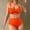 *Orange, variant on Women's Slim Fit Solid Color Two Piece Surf Set ,Sporty Casual Swimsuit Black,Womens Plus S