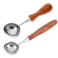 thumbnail image 4 of Cuchara de cera Vintage Anti-Hot Sellado Mango de madera Cucharas de estampado retro * 4, 4 of 4