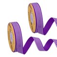 thumbnail image 1 of Unique Bargains 100 Yards x 1' Christmas Striped Ribbon, Dark Purple and White Ribbon Candy Cane Ribbon Roll Wrapping Ribbon, 1 of 6