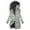Grey, variant on JURANMO Winter Coat for Women Slim Down Jacket Fleece Lined Warm Hood Quiled Jackets Solid Color Mid-length Quiled Jacket with Pockets Lightning Deals Red XXL