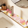 thumbnail image 2 of Yayeee Faucet Mat for Kitchen Sink 14.7" Diatomite Long Splash Guard Pad, Pink Floral Orange, 2 Pack, 2 of 7