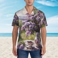 thumbnail image 3 of Hawaiian Shirt for Men, Lilacs Teapot Scenic Painting Summer Shirts for Men, Mens Button Down Short Sleeve Shirt, 3 of 7