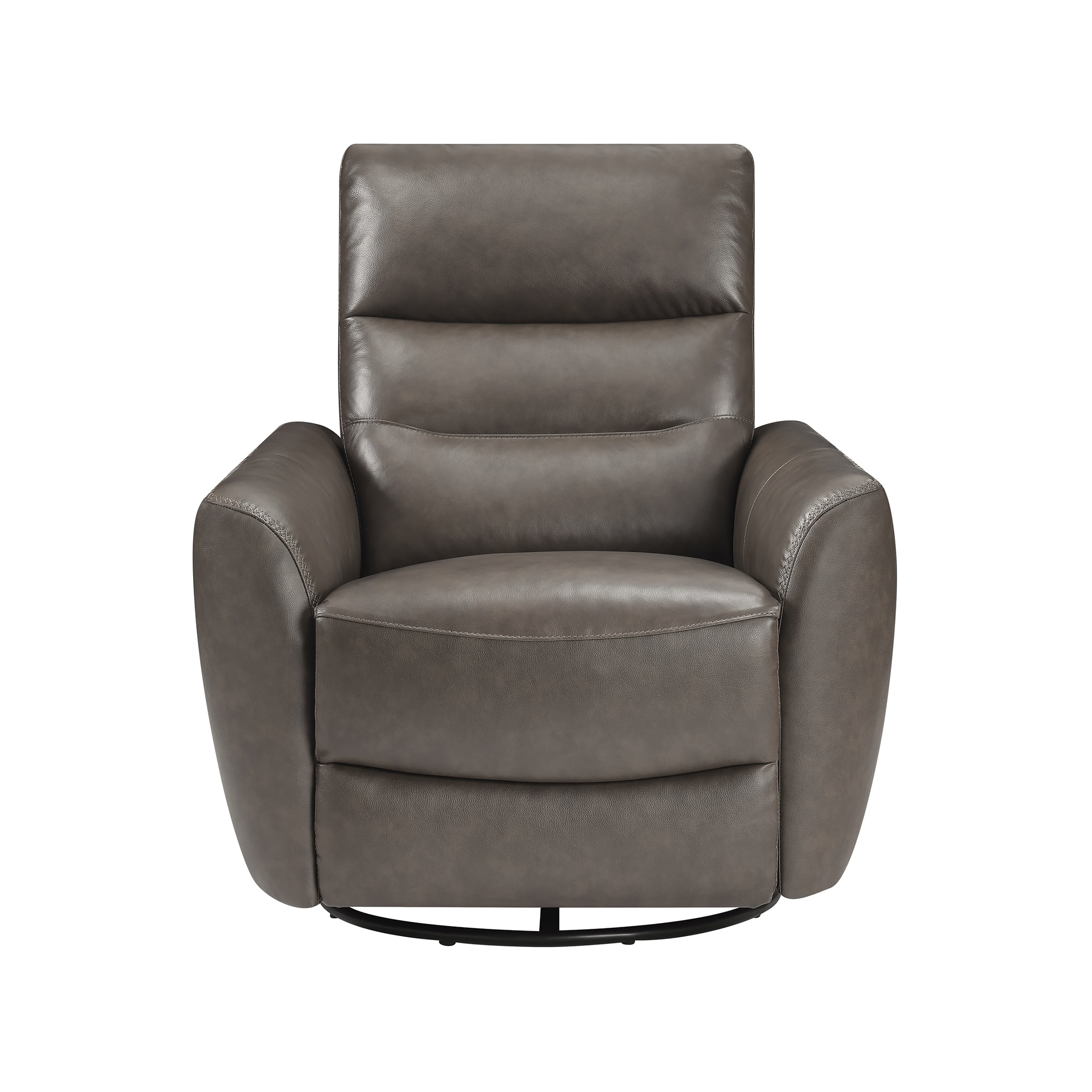 OakvillePark Ashwyn Bay Leather Match Swivel Glider Reclining Chair, Dark Brown