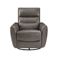 thumbnail image 4 of OakvillePark Ashwyn Bay Leather Match Swivel Glider Reclining Chair, Dark Brown, 4 of 13