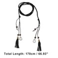 thumbnail image 2 of Unique Bargains 1 Pc Adjustable Waist Belt Elegant Ancient Style Tassel Vintage Waist Chain Women Black, 2 of 5