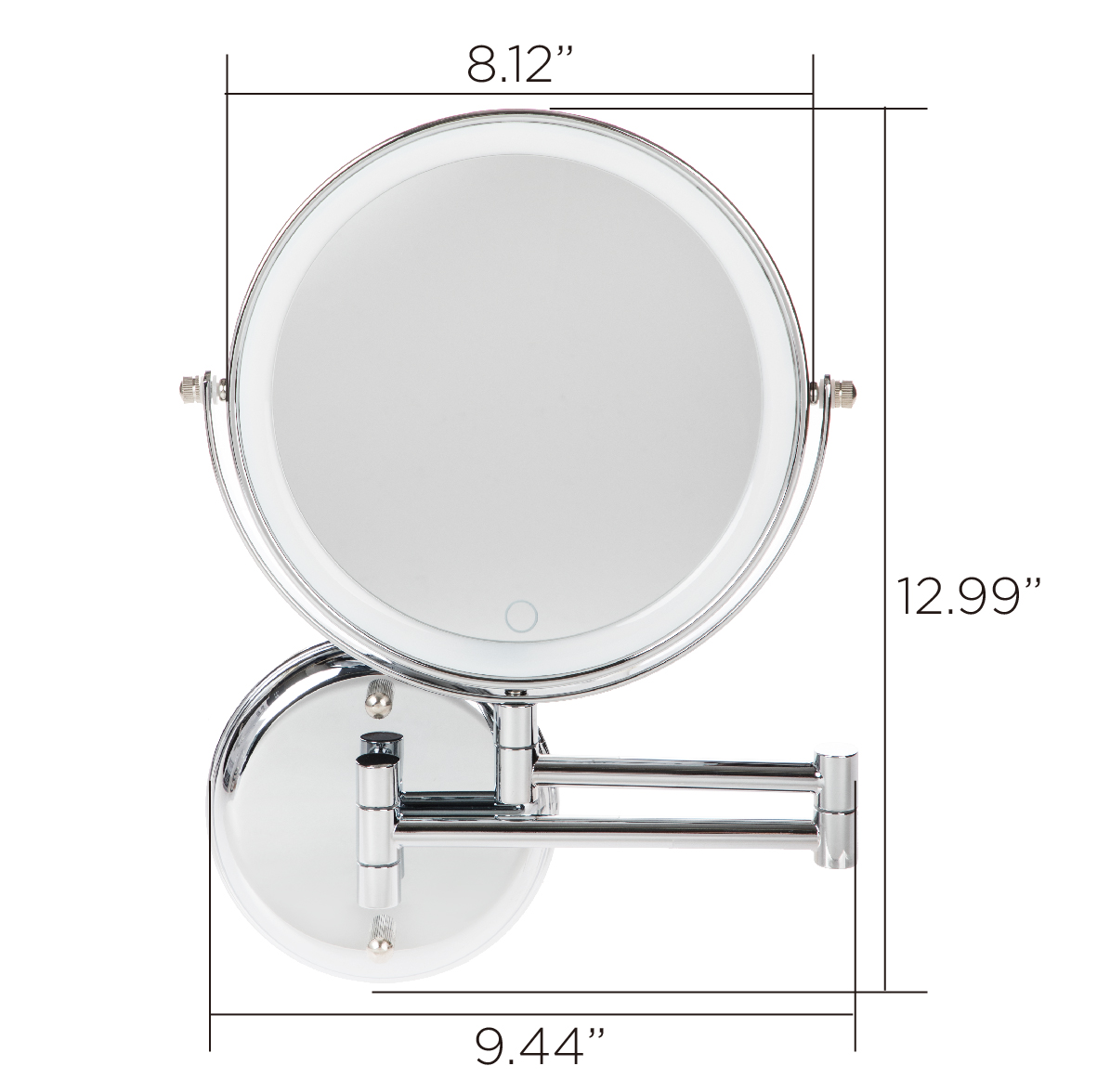 Better Homes & Gardens Modern Round 8 inch Wall Mount LED Mirror - Chrome - image 2 of 11