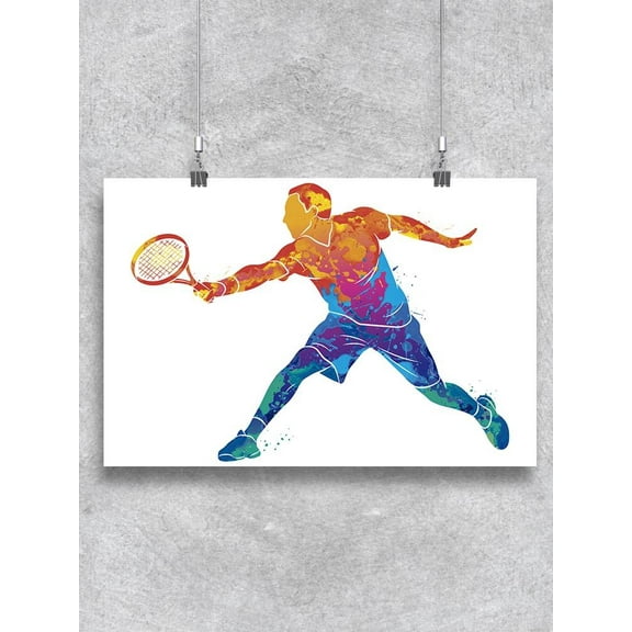 Abstract Tennis Player. Poster -Image by Shutterstock