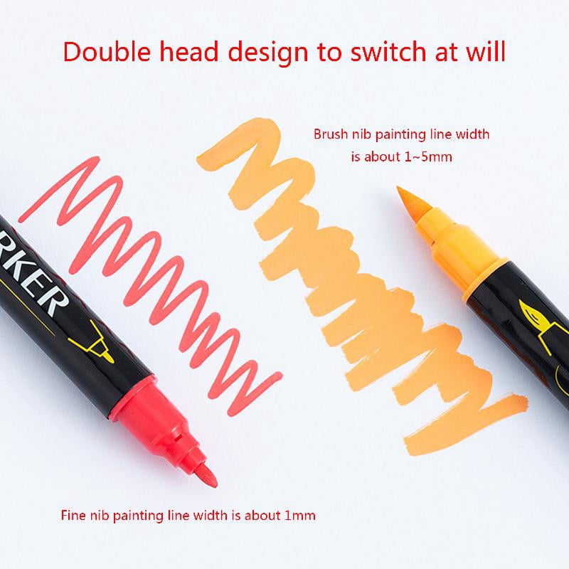 Acrylic Paint Pens Double-ended for Extra Fine Tip Markers for Rock Painting Woo
