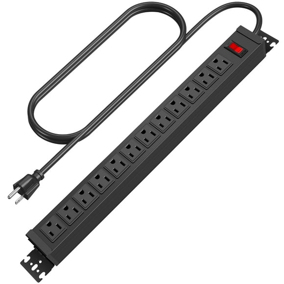 Protector contra sobretensiones Power Strip HHSOET de montaje giratorio de 12 salidas