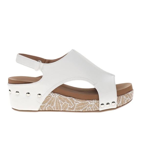Corkys Womens Volta Ii Studded Slingback Wedge Casual Shoes
