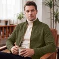 thumbnail image 5 of Mens Zip Up Sweatshirt Without Hood Fall Fashion Jackets Zipper Mock Neck Coat Casual Long Sleeve Top With Pockets, M, 5 of 7