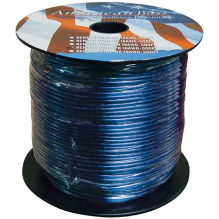American Bass 18500BL Blue Remote Wire 18 Gauge 500
